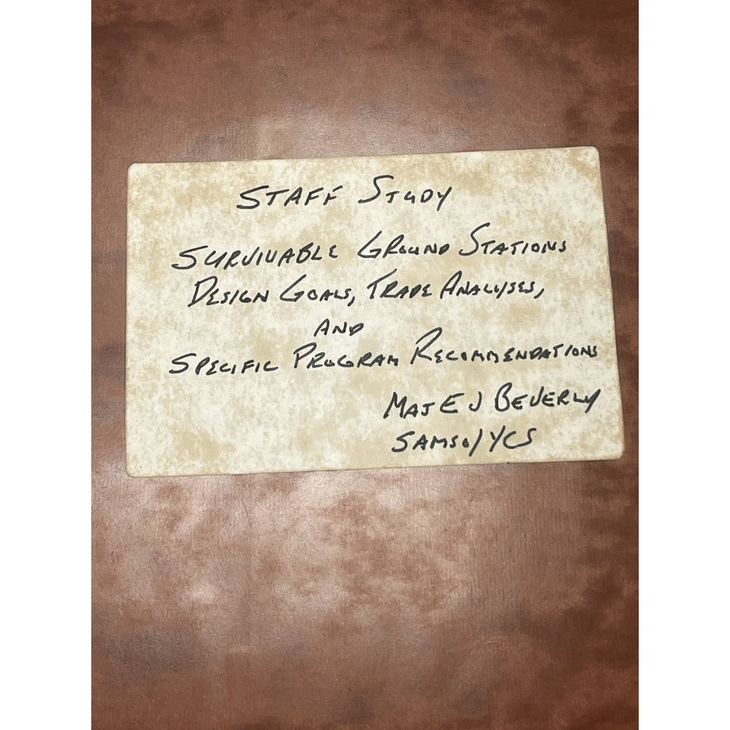 1976 SAMSO USAF Space Program Staff Study Survivable Ground Stations Space Force