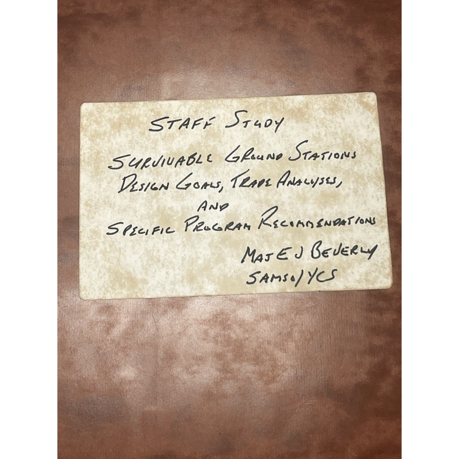 1976 SAMSO USAF Space Program Staff Study Survivable Ground Stations Space Force