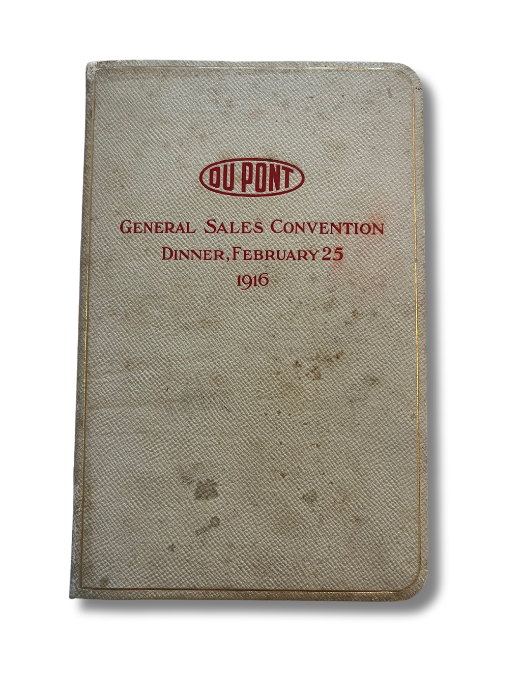 1916 Autographed Dupont National Sales Convention Dinner Menu