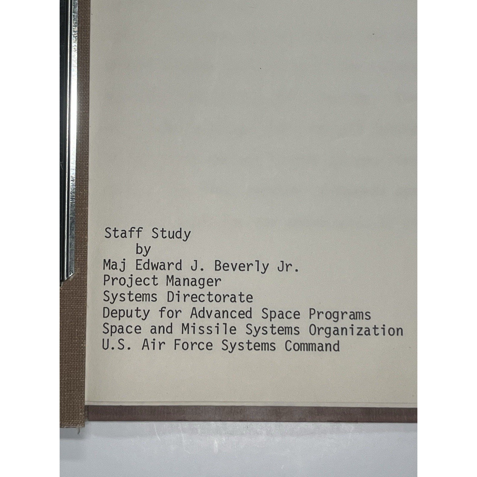 1976 SAMSO USAF Space Program Staff Study Survivable Ground Stations Space Force