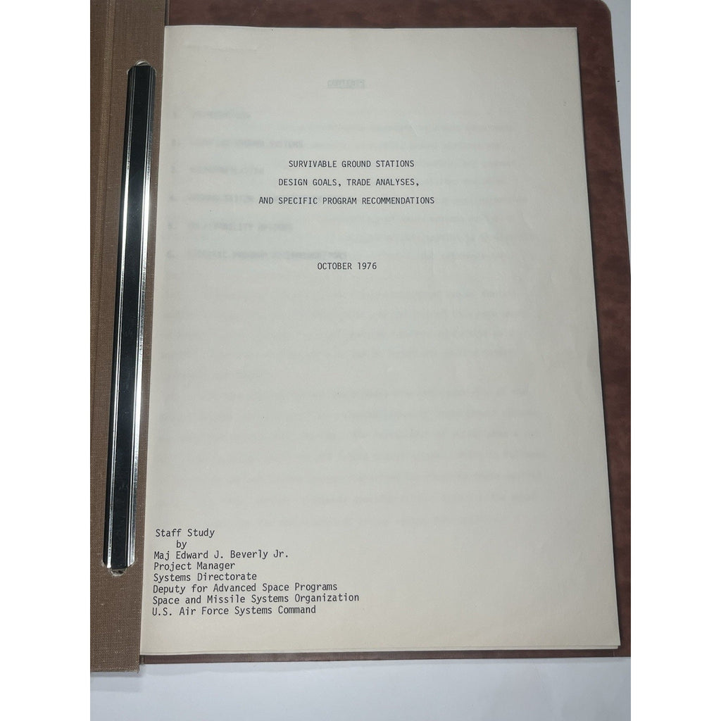 1976 SAMSO USAF Space Program Staff Study Survivable Ground Stations Space Force