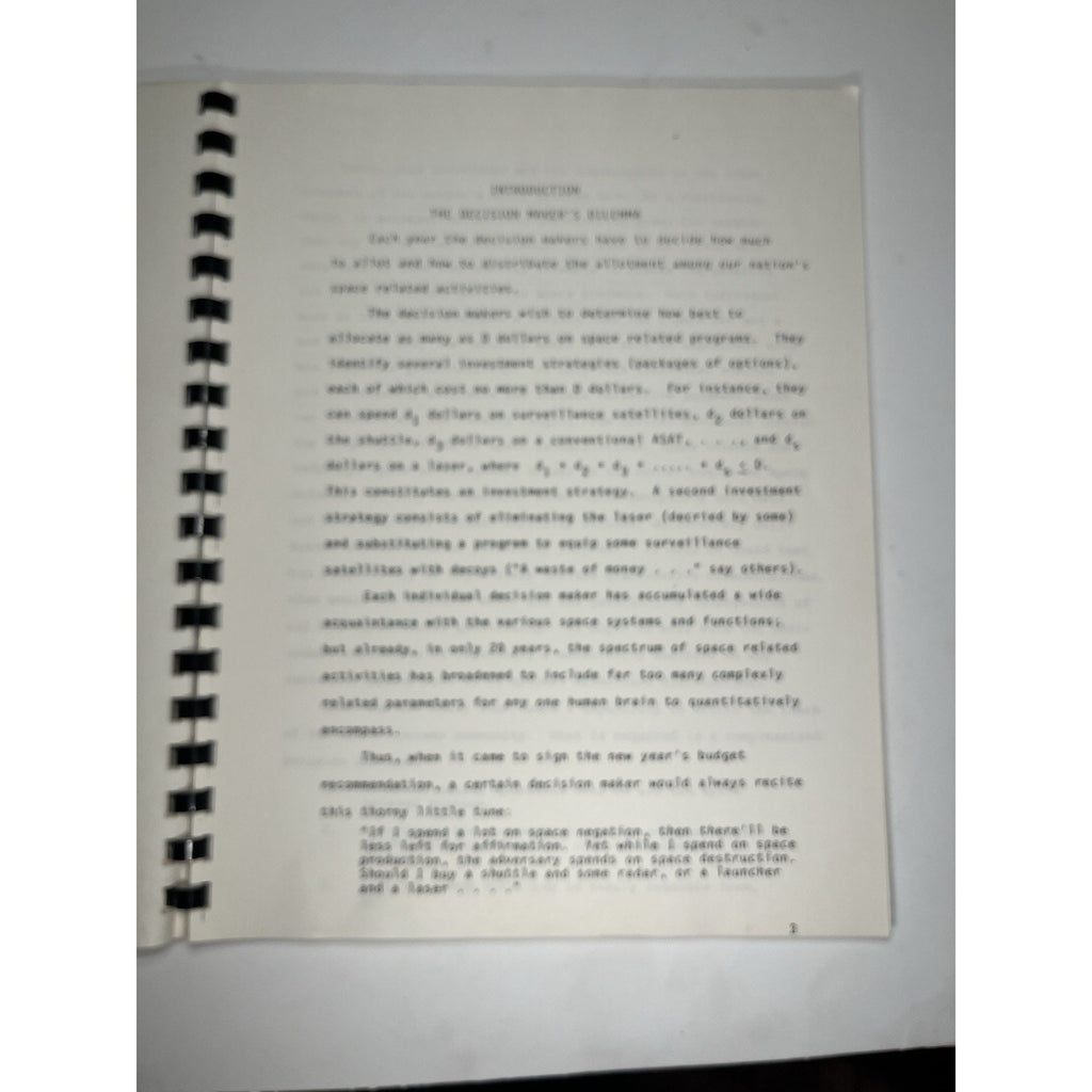 1982 Titan Systems Military Space System Investment Strategy Report Volume 1