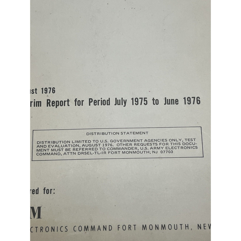 1976 Hughes Aircraft Reliability Beam Lead Microcircuits Army Tech Report ECOM