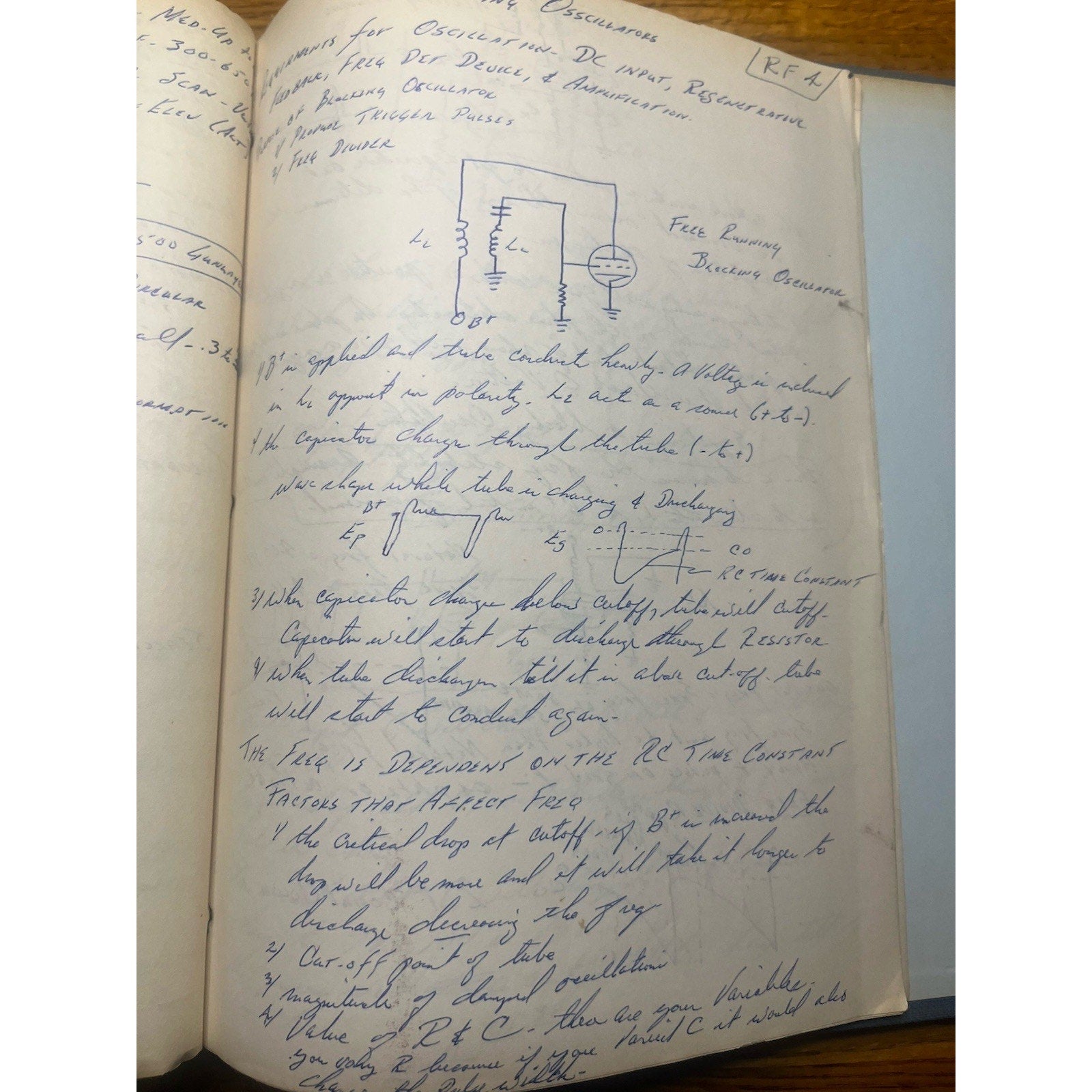 1960 USAF Electronic Warfare Officer Course Radio/Radar Handwritten Schematics