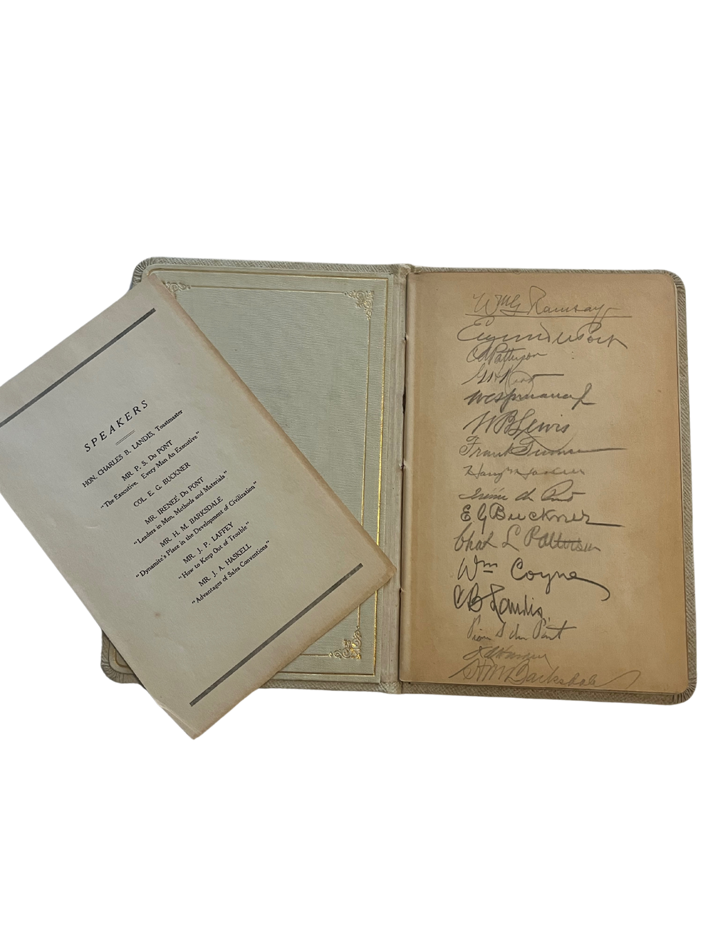 1916 Autographed Dupont National Sales Convention Dinner Menu