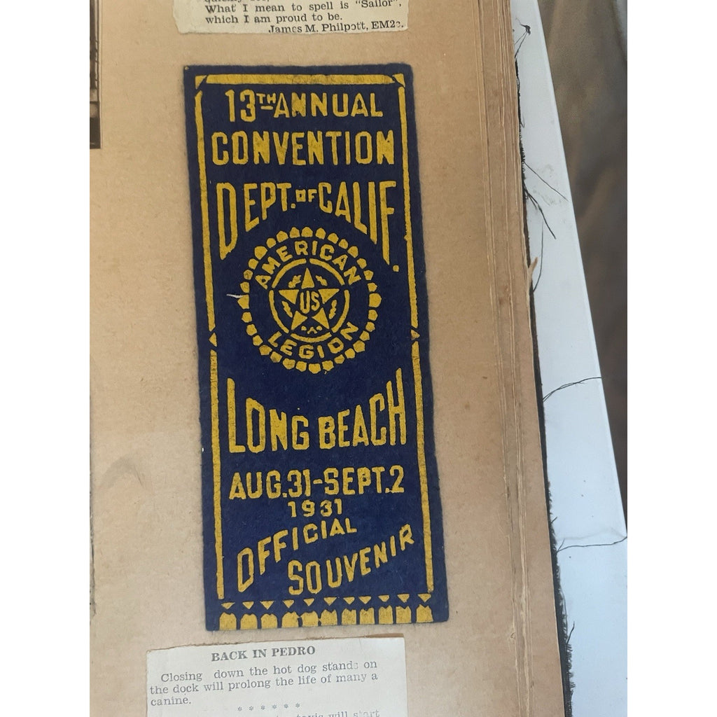 1931 USS Colorado Navy Scrapbook BB-45 Sailor's Log PINUP ART Dr. Seuss Ephemera