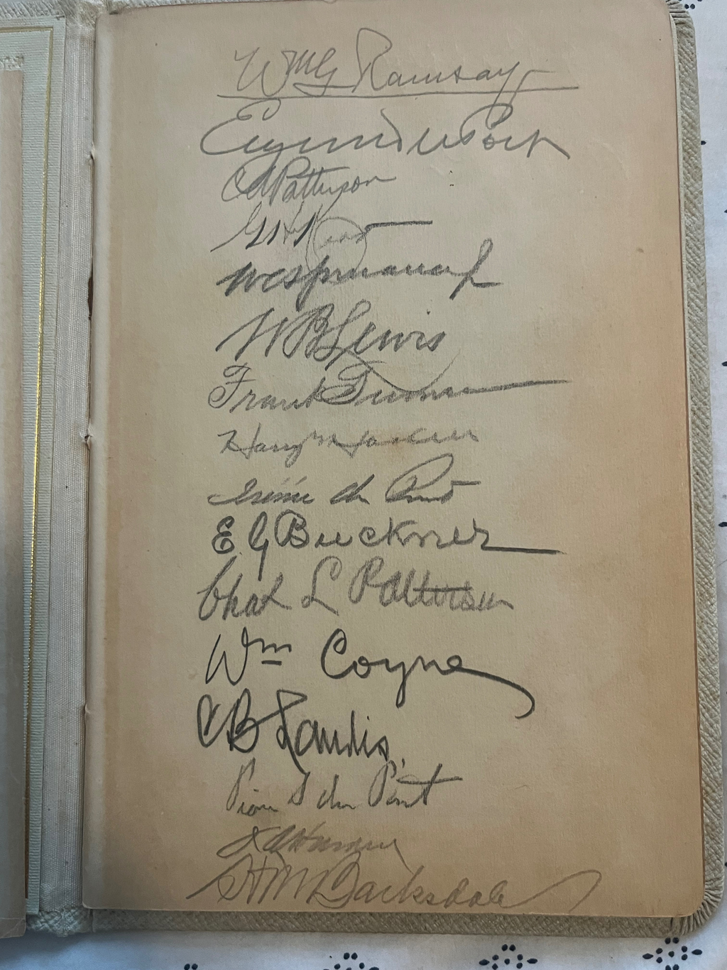 1916 Autographed Dupont National Sales Convention Dinner Menu