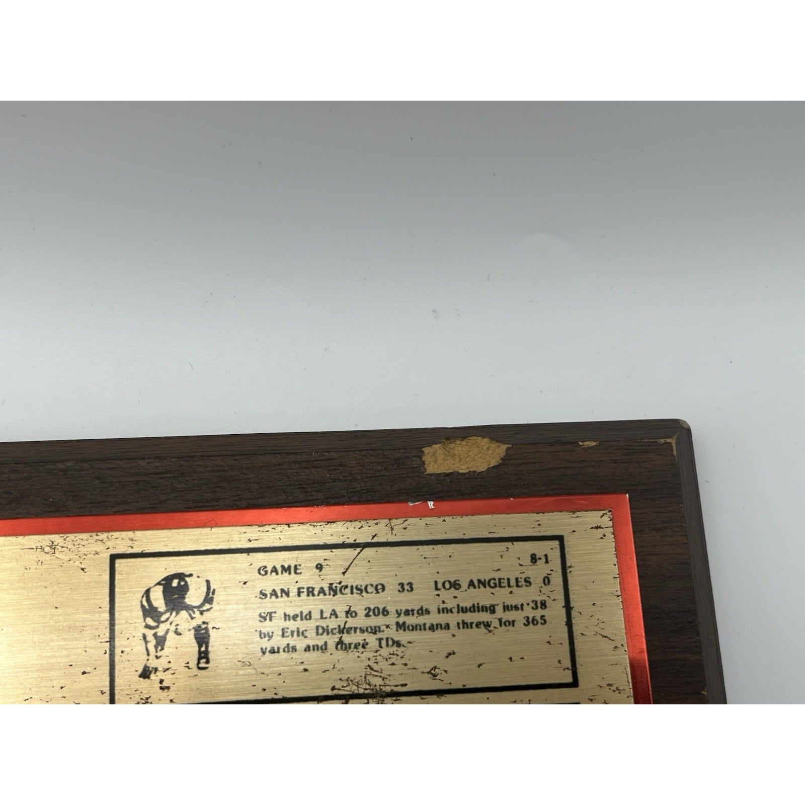 1984 SF 49ers Super Bowl XIX Team Issued Plaque - L. Stewart - Trophy Masters SF