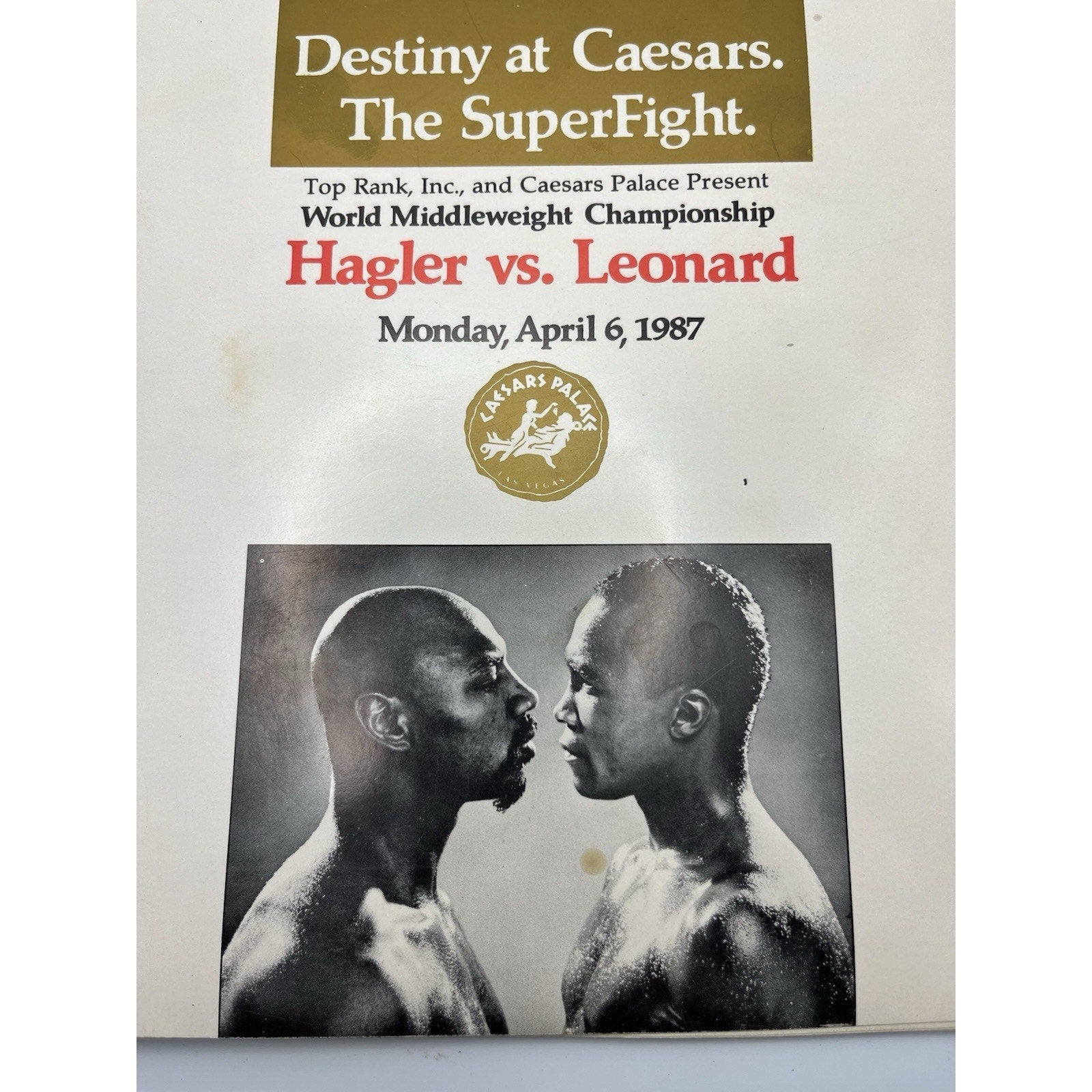 Official Marvelous Marvin Hagler vs Sugar Ray Leonard 1987 Press Media Kit
