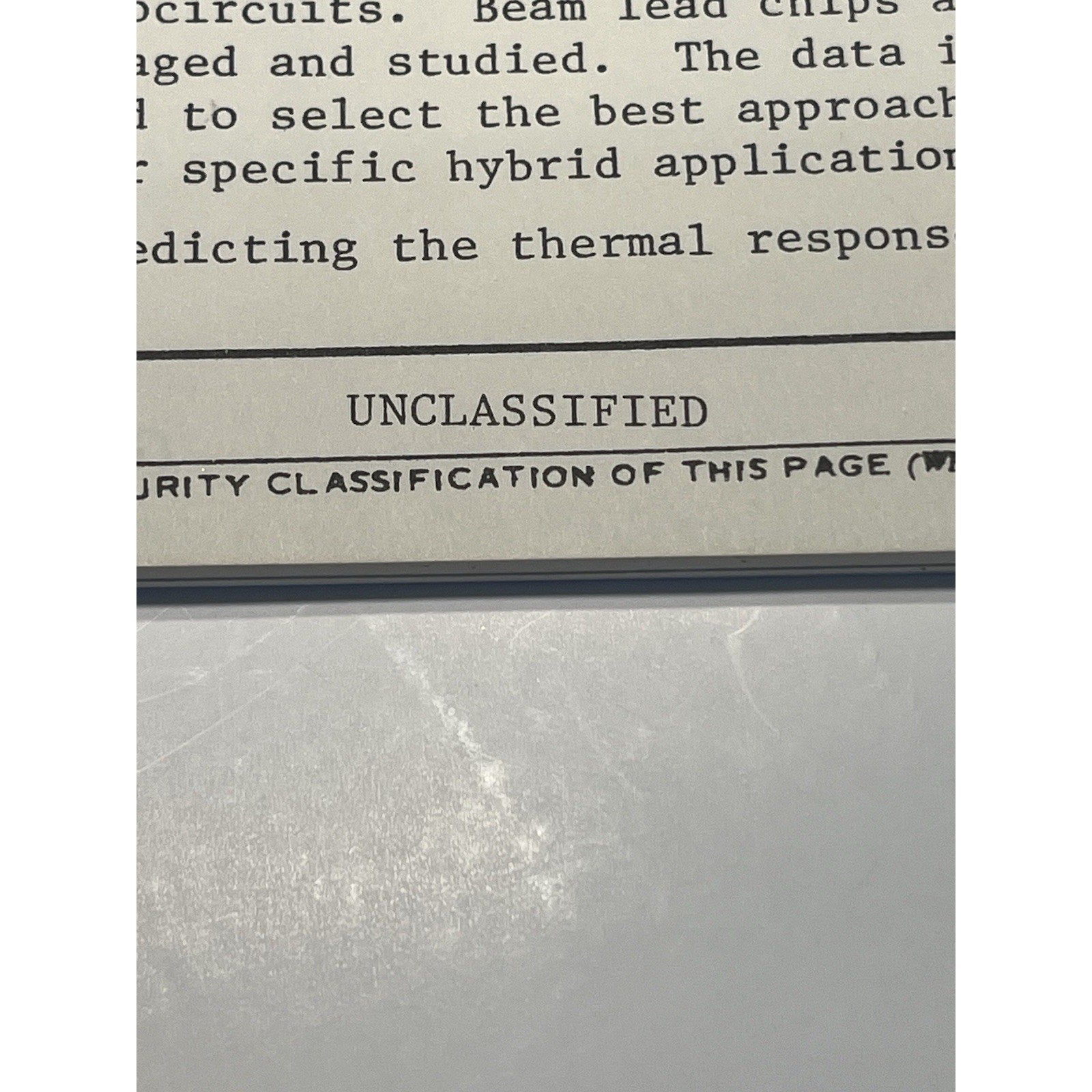 1976 Hughes Aircraft Reliability Beam Lead Microcircuits Army Tech Report ECOM