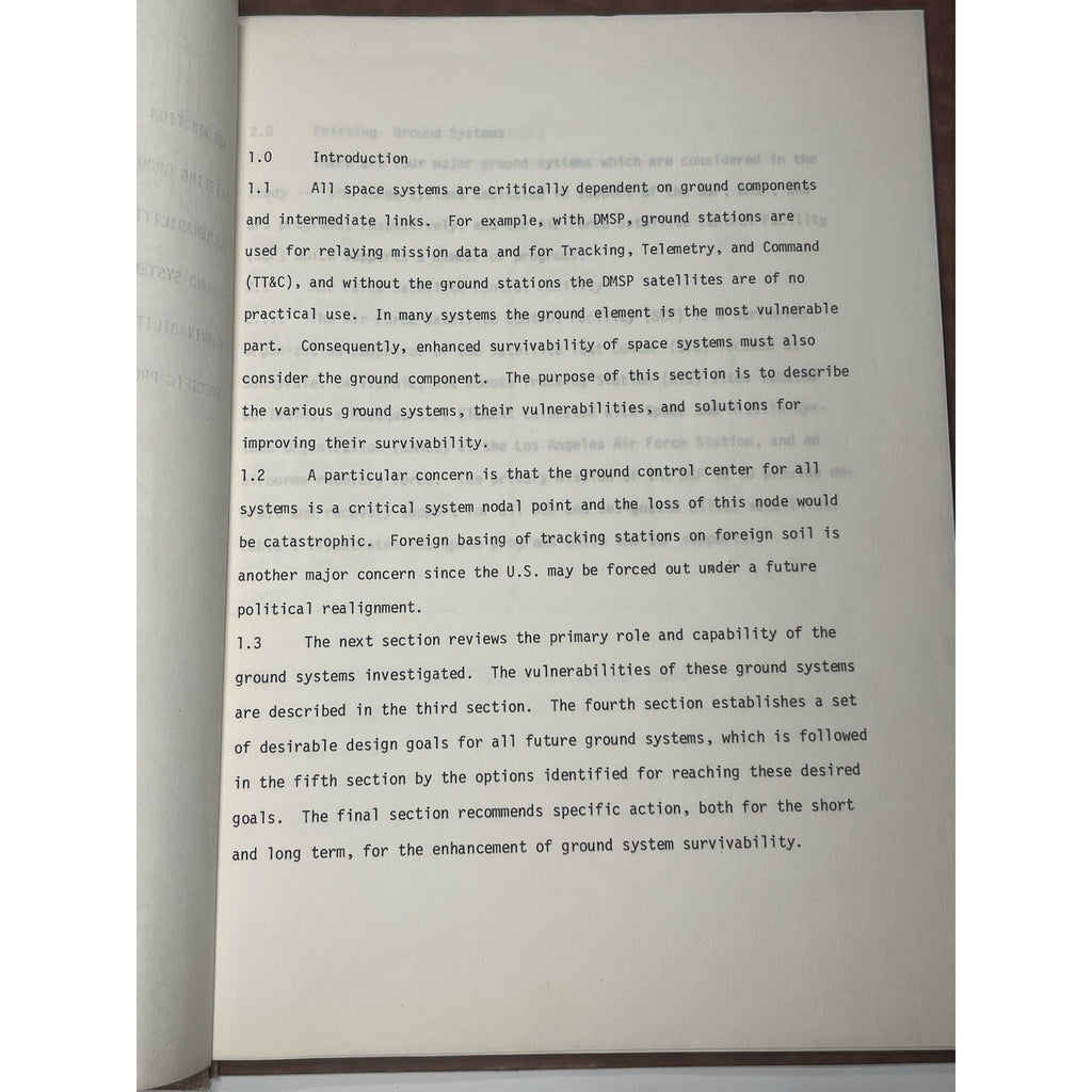 1976 SAMSO USAF Space Program Staff Study Survivable Ground Stations Space Force