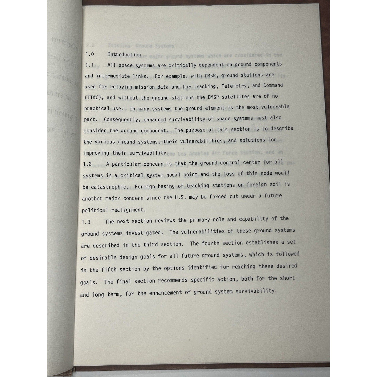 1976 SAMSO USAF Space Program Staff Study Survivable Ground Stations Space Force