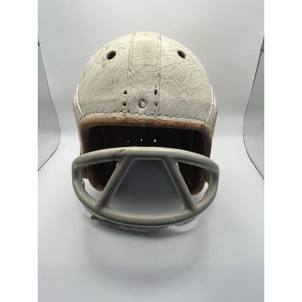 Transitional 1950s Rawlings A30 Leather Football Helmet - 8 Spoke Suspension