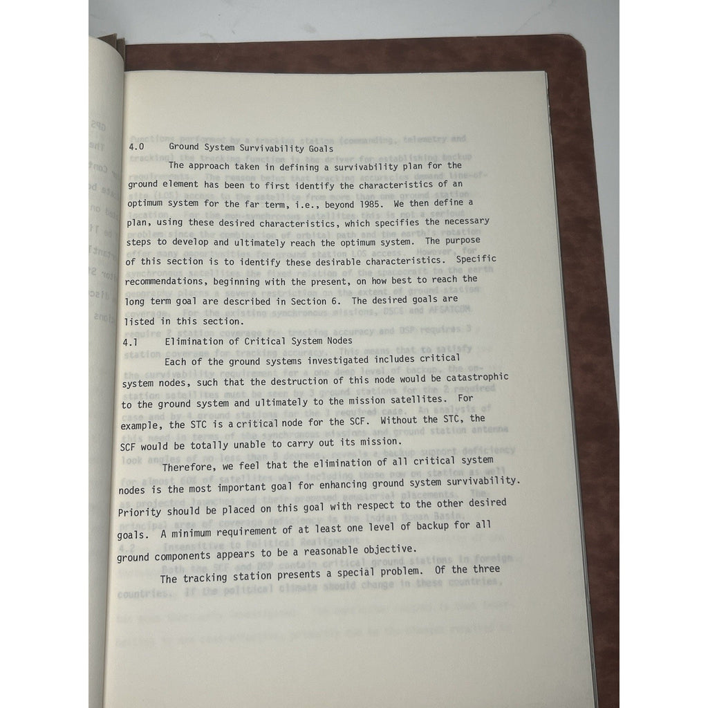 1976 SAMSO USAF Space Program Staff Study Survivable Ground Stations Space Force
