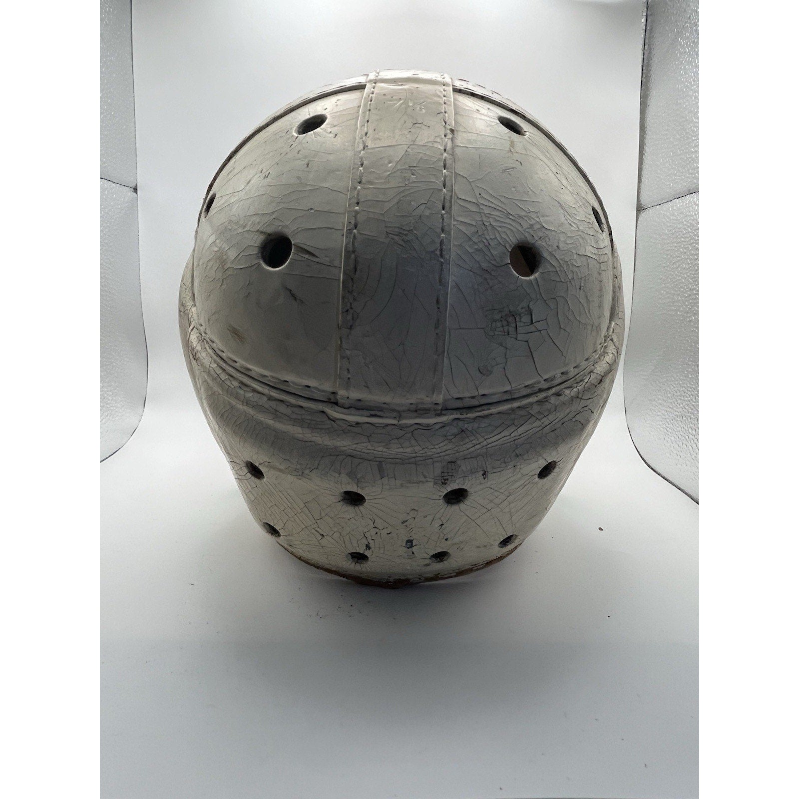 Transitional 1950s Rawlings A30 Leather Football Helmet - 8 Spoke Suspension