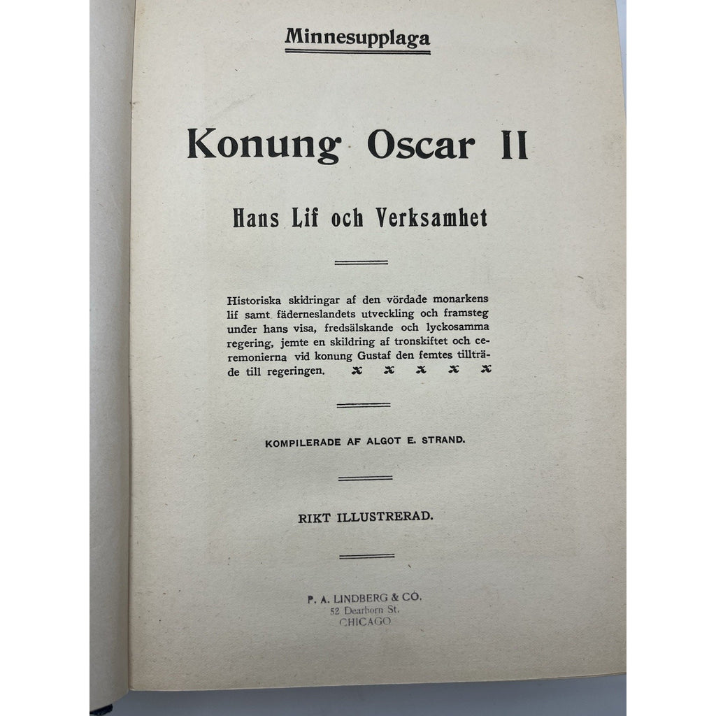 Vintage King Oscar II Of Sweden Biography Chicago Swedish Immigrant History