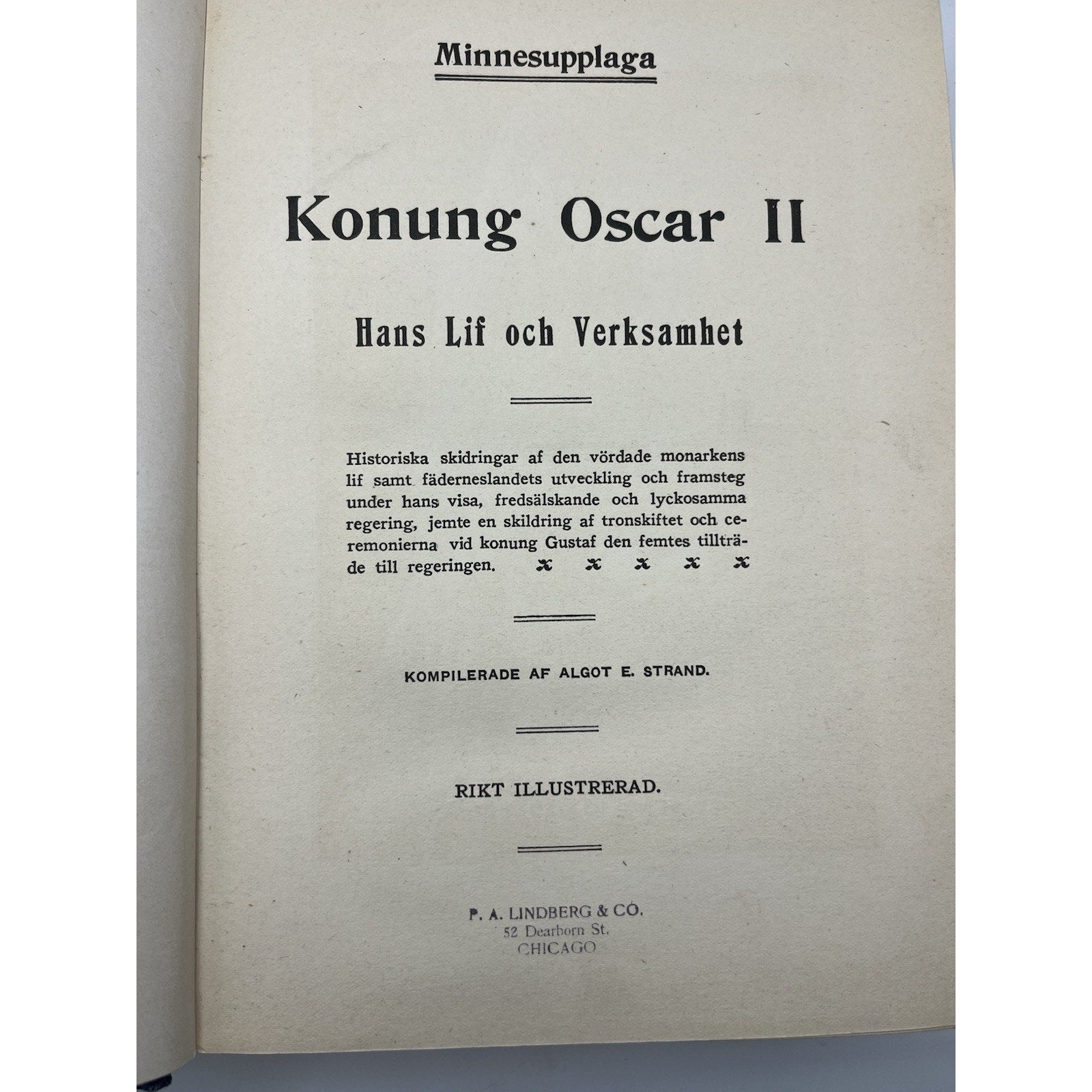 Vintage King Oscar II Of Sweden Biography Chicago Swedish Immigrant History