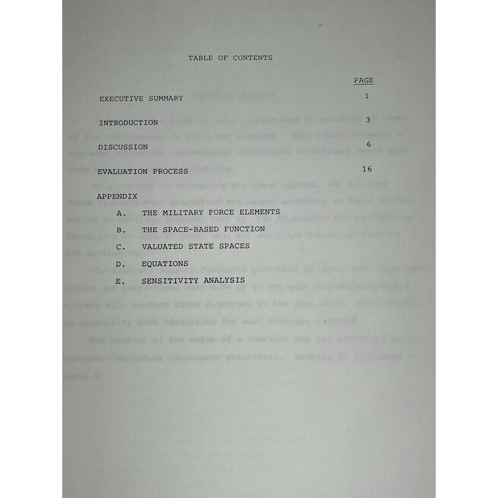 1982 Titan Systems Military Space System Investment Strategy Report Volume 1