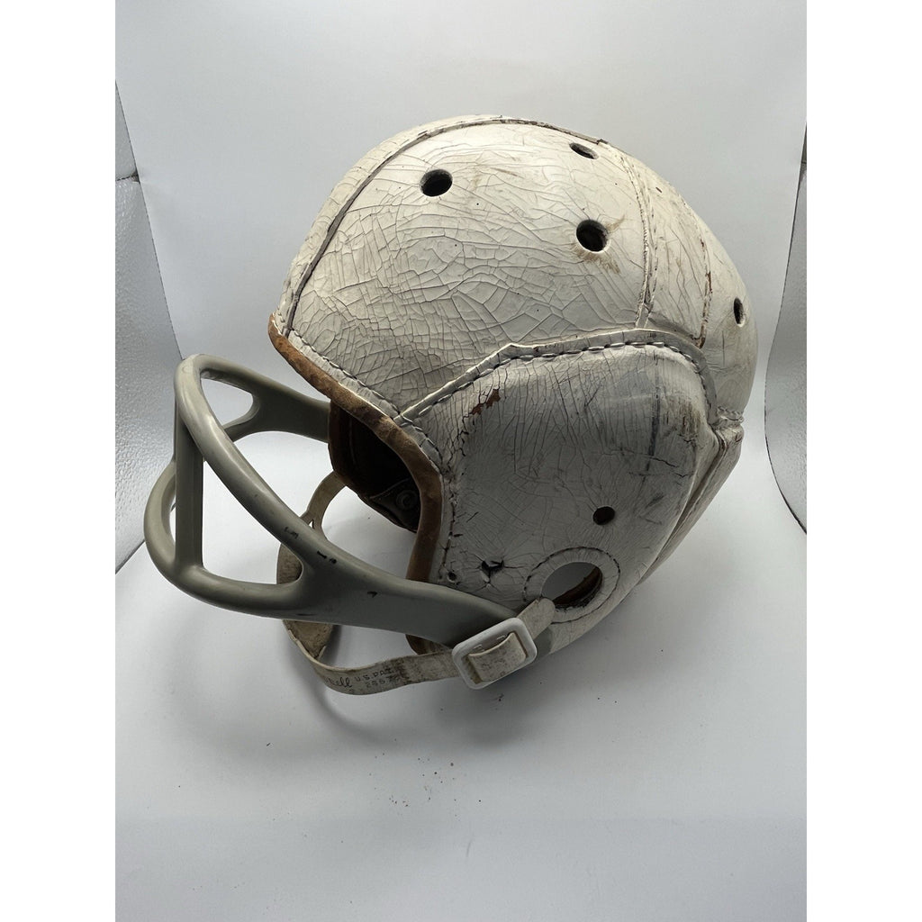 Transitional 1950s Rawlings A30 Leather Football Helmet - 8 Spoke Suspension