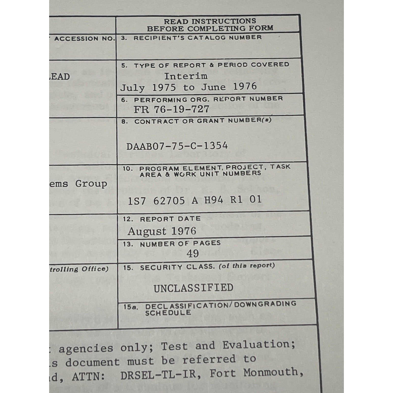 1976 Hughes Aircraft Reliability Beam Lead Microcircuits Army Tech Report ECOM