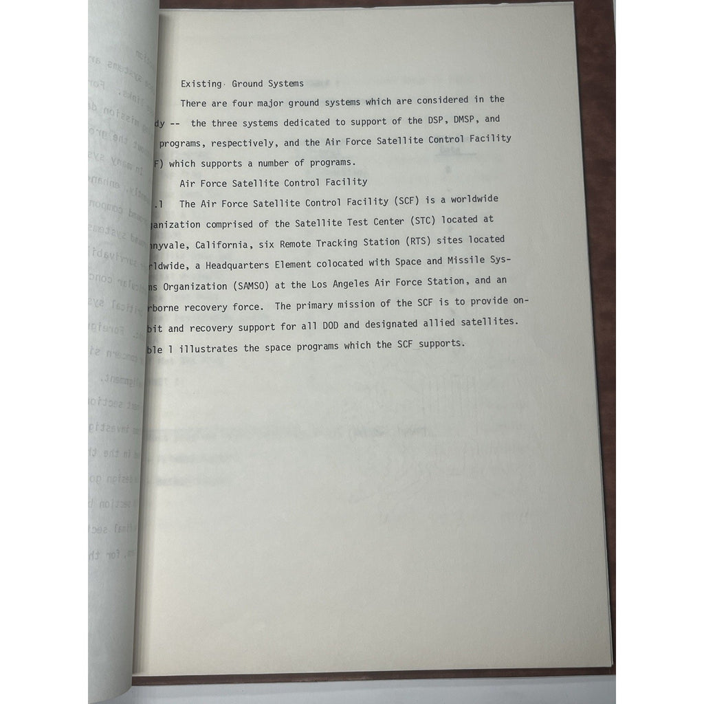 1976 SAMSO USAF Space Program Staff Study Survivable Ground Stations Space Force