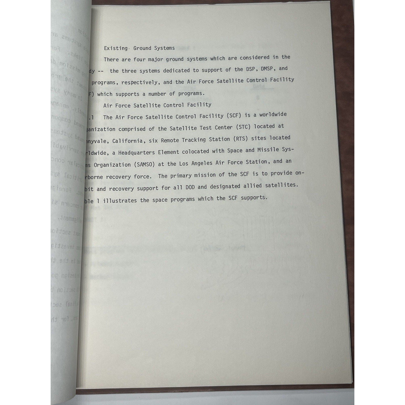 1976 SAMSO USAF Space Program Staff Study Survivable Ground Stations Space Force