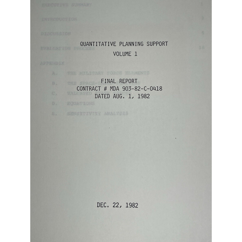 1982 Titan Systems Military Space System Investment Strategy Report Volume 1