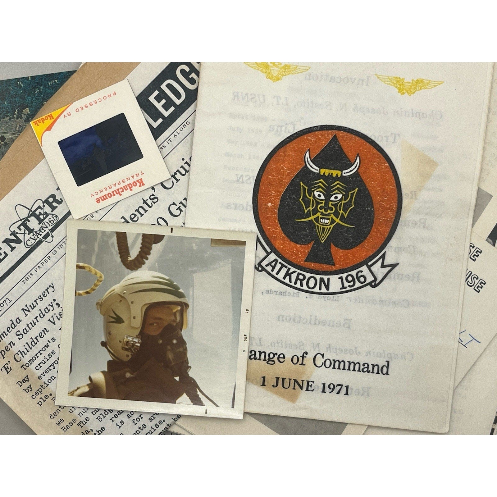 1971 USS Enterprise CVN-65 VA-196 Main Battery A-6 Intruder Pilot Document Lot